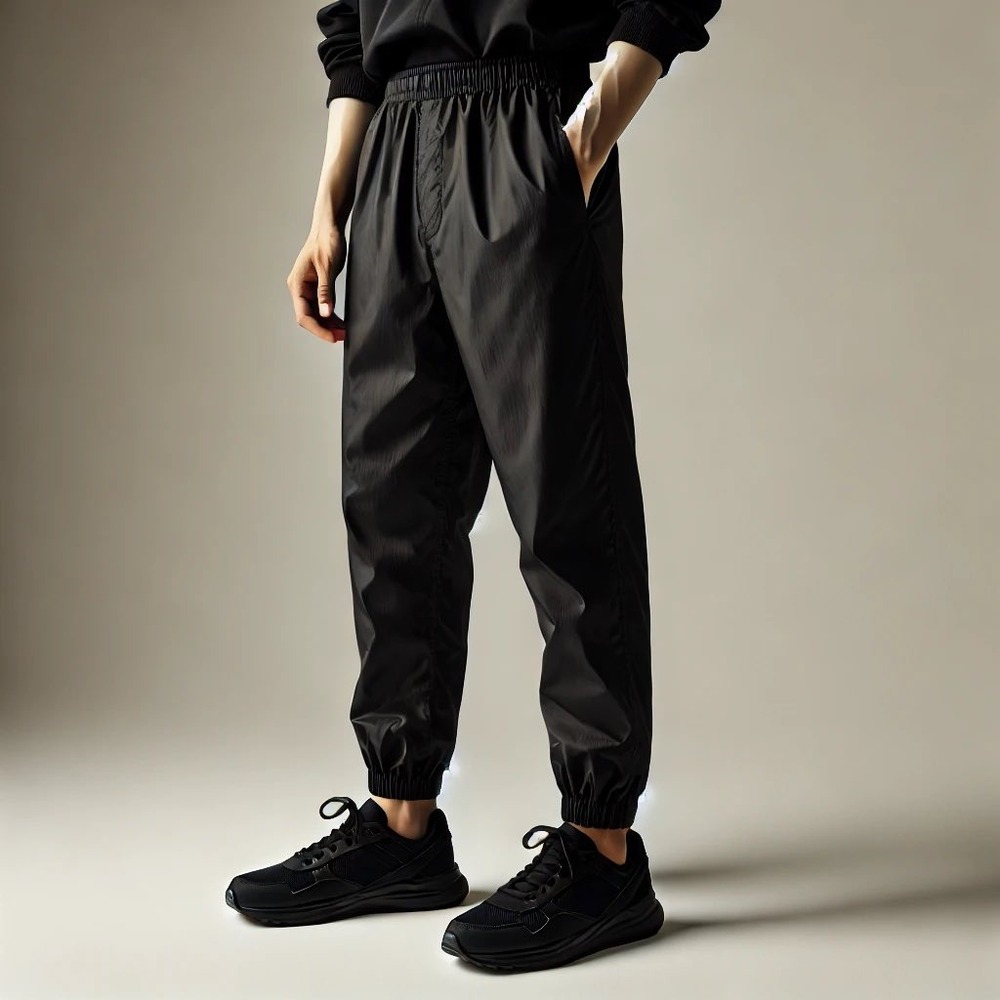 Nike Vintage Windbreaker Track Pants Mens Large Blackβ Nylon Zipper Ankle Cuffs